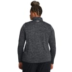 Under Armour Women's Tech Half-Zip Twist Longsleeve Black/White Shirt 1384225-00100 - Additional Image 1