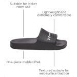 Under Armour Men's ARMR Slide Lite Sandals Black/White 6007528-00100 - Additional Image 2