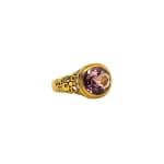 Alex Sepkus 18K, Color Center Stone and Diamond "Little Windows" Ring, Pink Tourmaline 6.69ct Center Stone and 20 Diamonds 0.40ct R-90