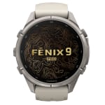 Garmin Fenix 9 Pro 43mm Titanium Smartwatch w/ Built-In Flashlight, AMOLED Display, Fog Gray-Dark Sandstone Silicone Band 010-04335-85 - Additional Image 1