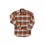 Filson Vintage Flannel Work Shirt Brown Buffalo MD 10689
