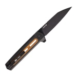 Tekto F4 Echo Black S35VN Blade Aluminum Handle Brown G10 Inserts Black Accents Drop Lock Fine Edge Folding Knife F4R-T6GBR-S35BK5-A1 - Additional Image 1