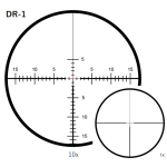 March F Shorty 1-10x24mm DR-1 Reticle 0.1MIL Illuminated Riflescope w/Shorty Unimount D10SV24FDIMLN-P-DR-1 - Reticle Image 1