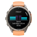 Garmin Fenix 9 Pro 43mm Titanium Smartwatch w/ Built-In Flashlight, AMOLED Display, Shell Pink-Autumn Orange Silicone Band 010-04335-05 - Additional Image 7