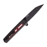 Tekto F4 Echo Black S35VN Blade Aluminum Handle Red G10 Inserts Black Accents Drop Lock Fine Edge Folding Knife F4R-T6GRD-S35BK5-A1 - Additional Image 1