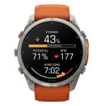 Garmin Fenix 9 Pro 51mm Titanium Smartwatch w/ Built-In Flashlight, AMOLED Display, Autumn Orange-Spark Orange Silicone Band 010-04337-05 - Additional Image 3