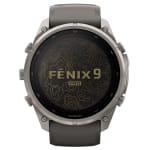 Garmin Fenix 9 Pro 51mm Titanium Smartwatch w/ inReach, Solar Display, Pebble Gray-Silver Gray Silicone Band 010-04339-00 - Additional Image 1