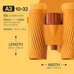 Bushnell Tactical A3 10x32 Roof Prism System EXO Protective Barrier Fully Multi-Coated Box 5L Sunset Orange Mid-Size Binocular A3-1032SO - Additional Image 1
