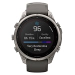 Garmin Fenix 9 Pro 51mm Titanium Smartwatch w/ Solar Display, Pebble Gray-Silver Gray Silicone Band 010-04339-05 - Additional Image 10