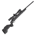 Sako 90 Quest Cerakote Graphite Black 8x57 IS No Sights 20 Fluted BBL 1:9.5 5/8x24 TPI RH Std Trig 5RD Carbon Fiber / Black J05336 - Additional Image 4