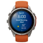 Garmin Fenix 9 Pro 47mm Titanium Smartwatch w/ inReach, AMOLED Display, Autumn Orange-Spark Orange Silicone Band 010-04336-00 - Additional Image 8