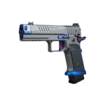 Sig Sauer P211 Nightshift 9mm 4.4" Bbl Steel-Frame Platinum & Blue SAO Handgun w/ Compensator, Fiber Optic Sight, 1x23rd & 2x21rd Mags 211F-9-GTO-BLUE - Additional Image 2