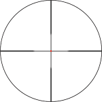 Bushnell 1-8x Magnification 24mm Lens R7 ED Black Riflescope SFP MRAD Fiber Dot Illuminated Reticle EXO Protective Barrier R7-1824M2 - Reticle Image 1