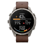 Garmin Fenix 9 Pro 47mm Titanium Smartwatch w/inReach Premium,AMOLED Display, Walnut Leather Band & Pebble Gray-Silver Gray Silicone Band 010-04336-40 - Additional Image 3