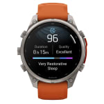 Garmin Fenix 9 Pro 47mm Titanium Smartwatch w/ Built-In Flashlight, AMOLED Display, Autumn Orange-Spark Orange Silicone Band 010-04336-05 - Additional Image 9