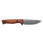 Benchmade Trackpoint Fixed Blade Drop-Point Dark Brown Wood Stabilized Wood Knife and Rust Orange Cerakote Hook 15650-KIT - Additional Image 2