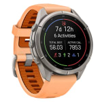 Garmin Fenix 9 Pro 43mm Titanium Smartwatch w/ inReach, AMOLED Display, Shell Pink-Autumn Orange Silicone Band 010-04335-00 - Additional Image 2