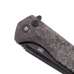 Tekto F3 Charlie Black D2 Blade Forged Carbon Handle Black Accents Drop Lock Fine Edge Folding Knife F3R-CCBK-D2BK1-A1 - Additional Image 3