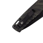 Tekto F3 Charlie Black D2 Blade Damascus G10 Handle Black Accents Drop Lock Fine Edge Folding Knife F3R-G1MX-D2BK1-A1 - Additional Image 5