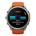 Garmin Fenix 9 Pro 51mm Titanium Smartwatch w/ Built-In Flashlight, AMOLED Display, Autumn Orange-Spark Orange Silicone Band 010-04337-05 - Additional Image 7