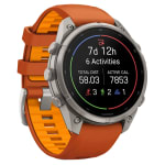 Garmin Fenix 9 Pro 47mm Titanium Smartwatch w/ Built-In Flashlight, AMOLED Display, Autumn Orange-Spark Orange Silicone Band 010-04336-05 - Additional Image 2