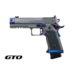 Sig Sauer P211 Nightshift 9mm 4.4" Bbl Steel-Frame Platinum & Blue SAO Handgun w/ Compensator, Fiber Optic Sight, 1x23rd & 2x21rd Mags 211F-9-GTO-BLUE - Additional Image 1