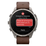 Garmin Fenix 9 Pro 47mm Titanium Smartwatch w/inReach Premium,AMOLED Display, Walnut Leather Band & Pebble Gray-Silver Gray Silicone Band 010-04336-40 - Additional Image 6