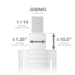 Strategic Sciences MFMD-.50BMG-1MD Black MD Suppressor MFMD-.50BMG-10.0-MDSDX-1X14-BK