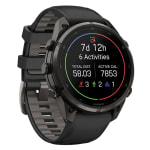 Garmin Fenix 9 Pro 47mm Carbon Gray DLC Titanium Smartwatch w/ Built-In Flashlight, AMOLED Display, Black-Pebble Gray Silicone Band 010-04336-15 - Additional Image 2