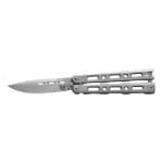 Benchmade Laro Billet Balisong Latch Gray Titanium Knife 82