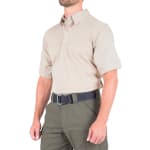 First Tactical Men's V2 Pro Performance Short Sleeve Shirt Khaki 112012-055 - Additional Image 1