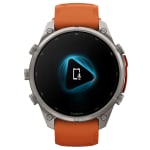 Garmin Fenix 9 Pro 47mm Titanium Smartwatch w/ Built-In Flashlight, AMOLED Display, Autumn Orange-Spark Orange Silicone Band 010-04336-05 - Additional Image 5