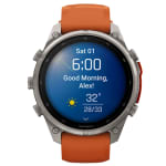 Garmin Fenix 9 Pro 47mm Titanium Smartwatch w/ Built-In Flashlight, AMOLED Display, Autumn Orange-Spark Orange Silicone Band 010-04336-05 - Additional Image 8