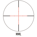 March Compact 1.5-15x42mm MML Reticle 0.1MIL Illuminated Riflescope D15V42IML-MML - Reticle Image 1