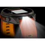 Garmin Fenix 9 Pro 47mm Titanium Smartwatch w/ Built-In Flashlight, AMOLED Display, Autumn Orange-Spark Orange Silicone Band 010-04336-05 - Additional Image 12
