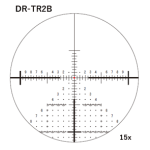 March FX Tactical 1.5-15x42mm FFP DR-TR2B Reticle 0.1MIL 6Level Illum Riflescope w/Shuriken Dial Lock D15V42FDIMLX-DR-TR2B - Reticle Image 1