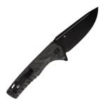 Tekto F3 Charlie Black D2 Blade Damascus G10 Handle Black Accents Drop Lock Fine Edge Folding Knife F3R-G1MX-D2BK1-A1 - Additional Image 1