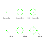 Vector Optics Frenzy FA Multi-Reticle Green Dot EDC Sight MGT Footprint with Motion Activation & Auto-Off, NV Settings, Side-Load Battery SCRD-GM68 - Reticle Image 1