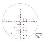 March FX Tactical Gen II 5x-40x56 FML-PDKI Reticle 0.1 MIL Illuminated FFP Riflescope D40V56FIML10-G2-FML-PDKI - Reticle Image 1