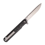 Tekto F2 Bravo Silver D2 Blade Forged Carbon Handle Silver Titanium Accents Fine Edge Folding Knife F2R-CCBK-D2SI1-A4 - Additional Image 1