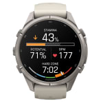 Garmin Fenix 9 Pro 43mm Titanium Smartwatch w/ inReach, AMOLED Display, Fog Gray-Dark Sandstone Silicone Band 010-04335-80 - Additional Image 3