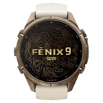 Garmin Fenix 9 Pro 43mm Autumn Gold Titanium Smartwatch w/ Built-In Flashlight, AMOLED Display, Cream-French Gray Silicone Band 010-04335-25 - Additional Image 1