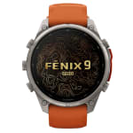 Garmin Fenix 9 Pro 47mm Titanium Smartwatch w/ Built-In Flashlight, AMOLED Display, Autumn Orange-Spark Orange Silicone Band 010-04336-05 - Additional Image 1