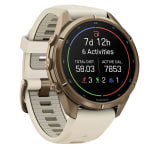 Garmin Fenix 9 Pro 43mm Autumn Gold Titanium Smartwatch w/ Built-In Flashlight, AMOLED Display, Cream-French Gray Silicone Band 010-04335-25 - Additional Image 2
