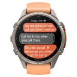 Garmin Fenix 9 Pro 43mm Titanium Smartwatch w/ inReach, AMOLED Display, Shell Pink-Autumn Orange Silicone Band 010-04335-00 - Additional Image 7