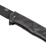 Tekto F1 Alpha Black D2 Blade Forged Carbon Handle Blue Accents Fine Edge Folding Knife F1R-CCBK-D2BK1-A2 - Additional Image 3