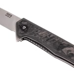 Tekto F1 Alpha Silver D2 Blade Forged Carbon Handle Silver Accents Fine Edge Folding Knife F1R-CCBK-D2SI1-A4 - Additional Image 3