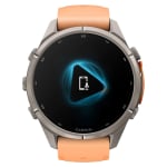 Garmin Fenix 9 Pro 43mm Titanium Smartwatch w/ Built-In Flashlight, AMOLED Display, Shell Pink-Autumn Orange Silicone Band 010-04335-05 - Additional Image 5
