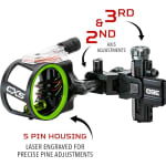 CBE CX5 Carbon Sight 5 Pin .019 Right Hand CBE-CX5-5-19 - Additional Image 1