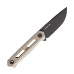 Tekto X1 Black MagnaCut Drop Point Blade Brown G10 Handle Black Accents Fine Edge Fixed Knife X1R-G10DS-MCBK1-A1 - Additional Image 1